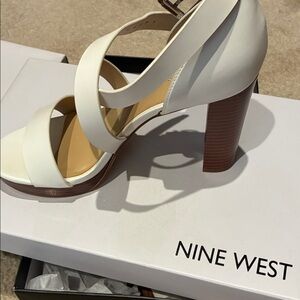 Nine West White Strappy Heels
